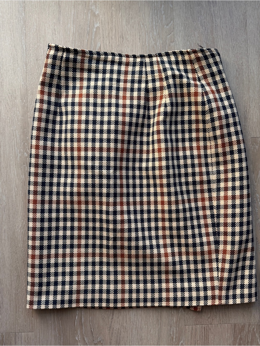Vintage Christian Dior checkered plaid pencil skirt